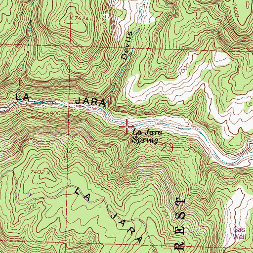 Topographic Map of La Jara Spring, NM
