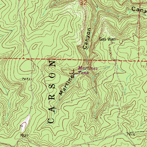 Topographic Map of Martinez Tank, NM