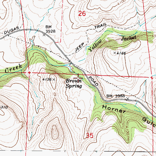 Topographic Map of Brown Spring, AZ