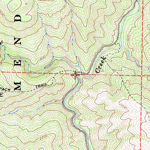 Topographic Map of Sullivan Creek, CA