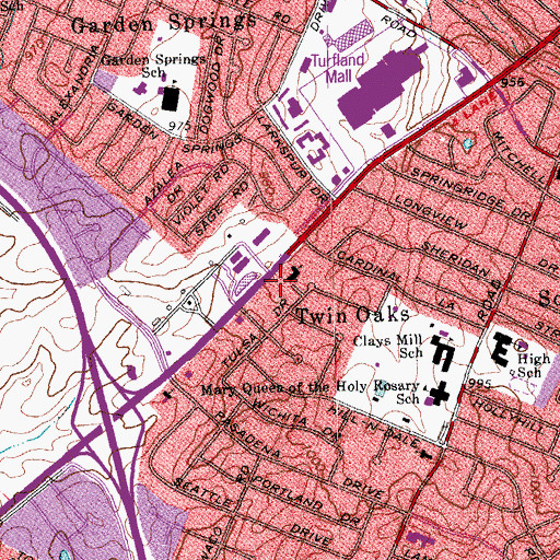 Topographic Map of Southern Hills United Methodist Church, KY