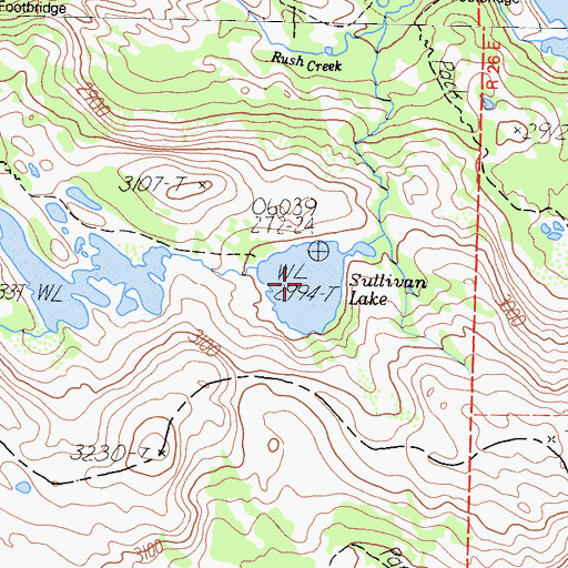 Topographic Map of Sullivan Lake, CA