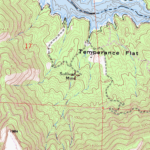 Topographic Map of Sullivan Mine, CA