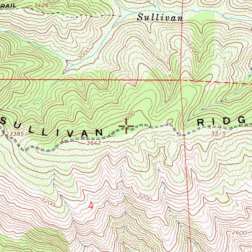 Topographic Map of Sullivan Ridge, CA