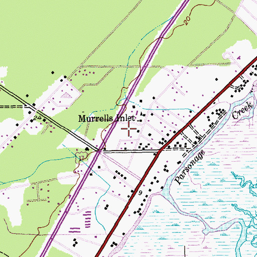 Topographic Map of Murrells Inlet School District (historical), SC