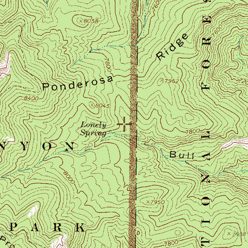 Topographic Map of Lonely Park, UT