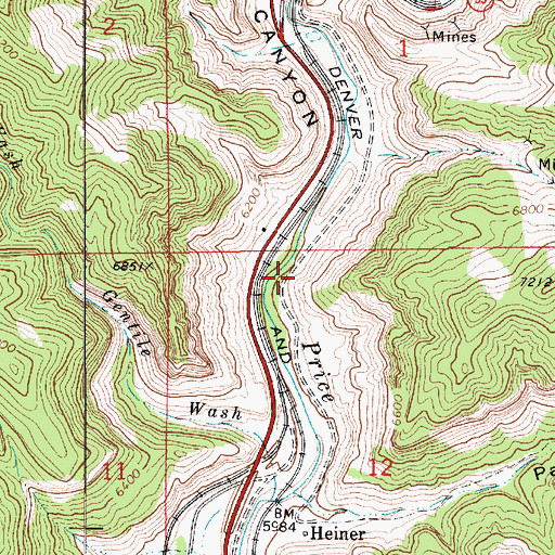 Topographic Map of Castle Gate Precinct (historical), UT
