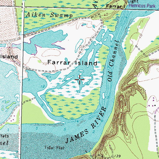 Topographic Map of Aiken Landing (historical), VA