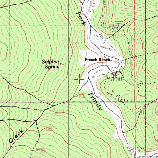 Topographic Map of Sulphur Glade Creek, CA