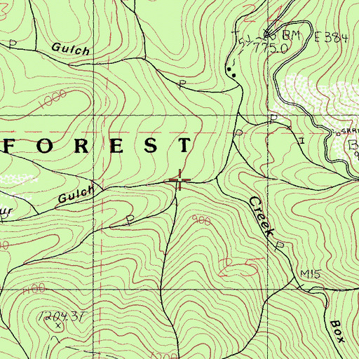 Topographic Map of Sulphur Gulch, CA