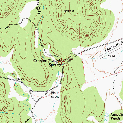 Topographic Map of Cement Trough Spring, AZ