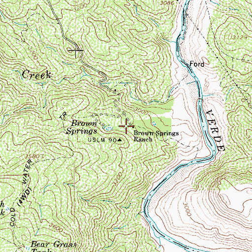 Topographic Map of Brown Springs Ranch, AZ