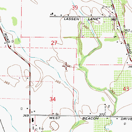 Topographic Map of Luper Cemetery, OR
