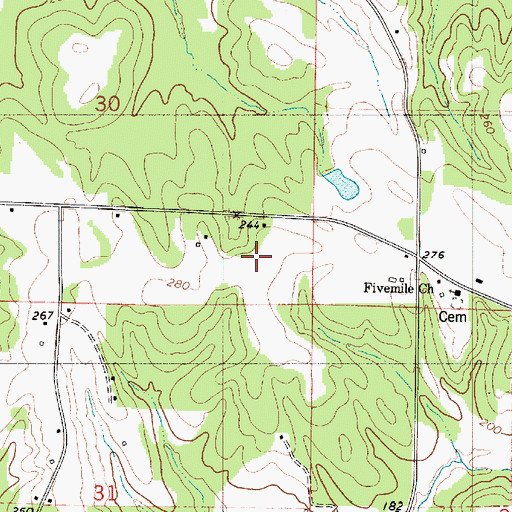 Topographic Map of Strickland/Smalley Field, AL