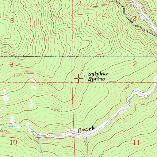 Topographic Map of Sulphur Spring, CA