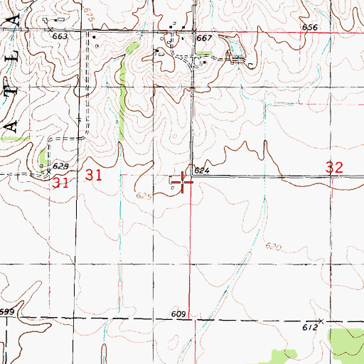 Topographic Map of Hoblit Farms Airport, IL