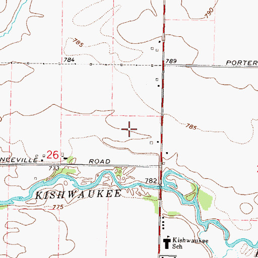 Topographic Map of Kaufield Airport, IL