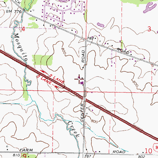 Topographic Map of Untied Acres Airport, IL