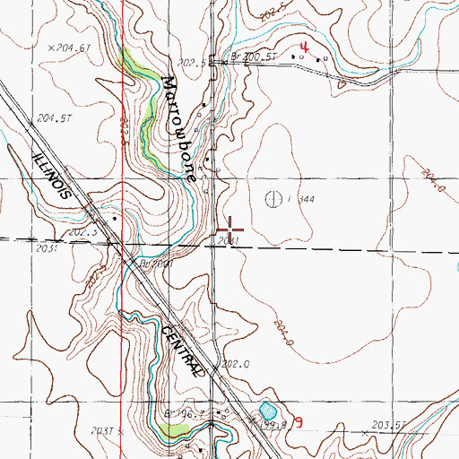 Topographic Map of Sharp Airport, IL