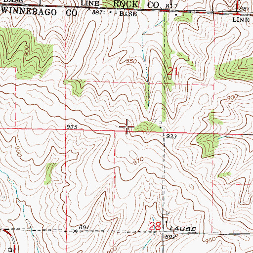 Topographic Map of Flying Z Ranch Airport, IL