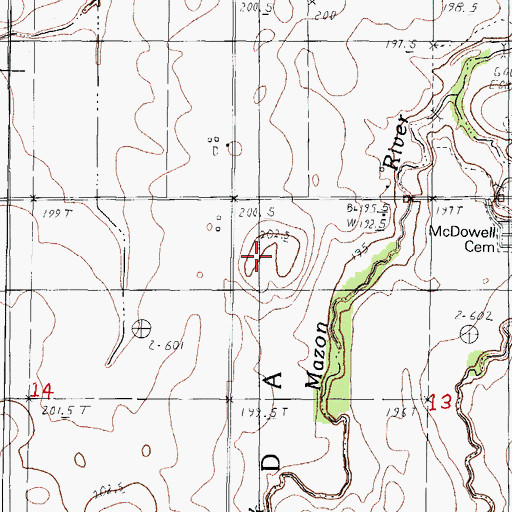 Topographic Map of Sauer Airport, IL