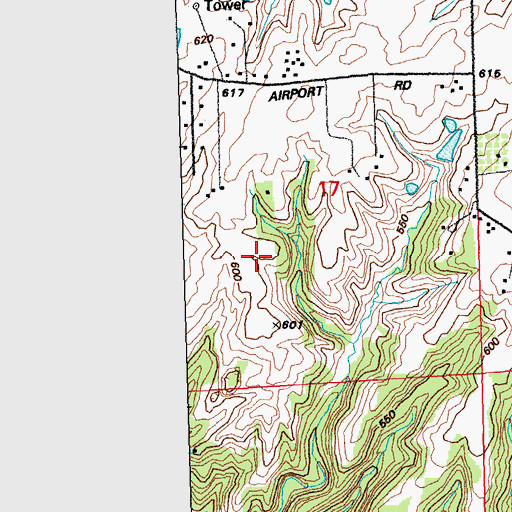 Topographic Map of Lake West Wind Airport (historical), IL