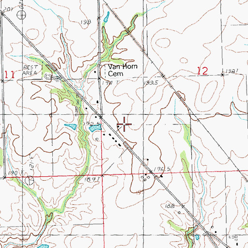 Topographic Map of Raymond RLA Airport, IL