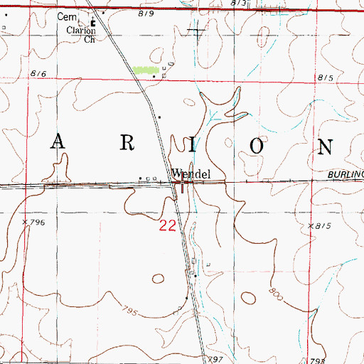 Topographic Map of Clarion Field, IL