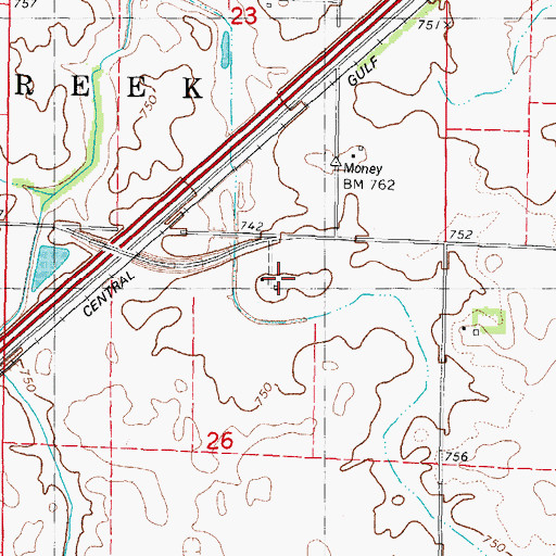 Topographic Map of P J Killian Airport, IL