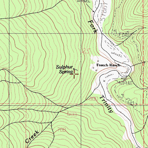 Topographic Map of Sulphur Spring, CA