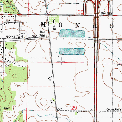 Topographic Map of Eudy Airport (historical), IL