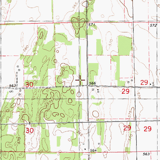 Topographic Map of Heeg Airport, IL