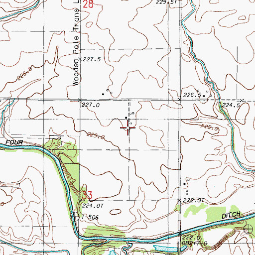 Topographic Map of Hasselbring Airport, IL