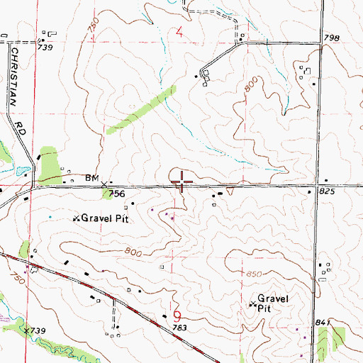 Topographic Map of Early - Merkel Field, IL