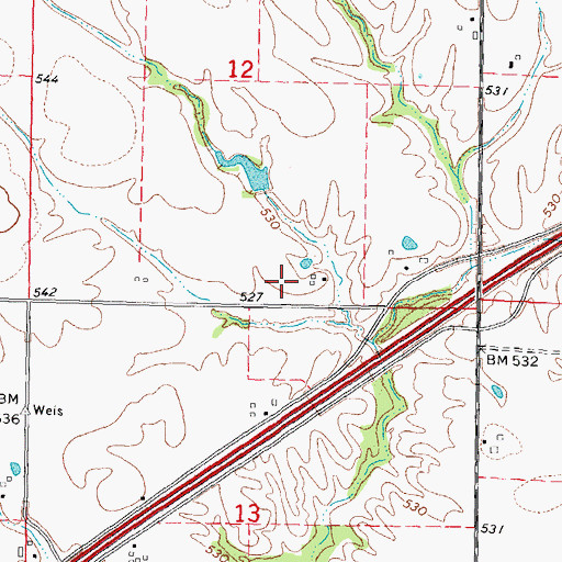 Topographic Map of Compton Airport, IL