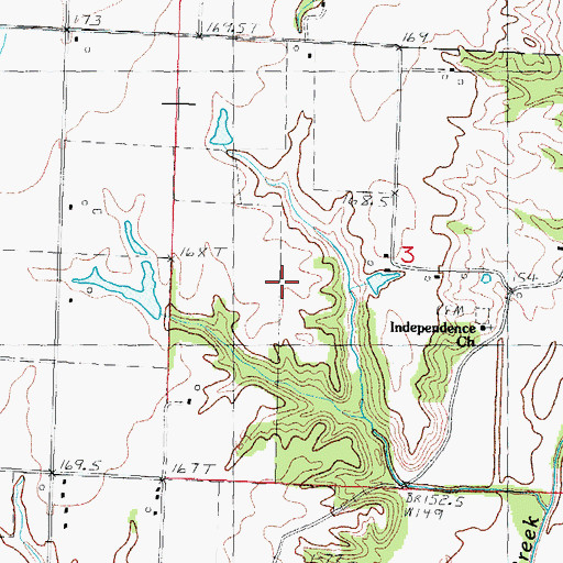 Topographic Map of Harris Airport, IL