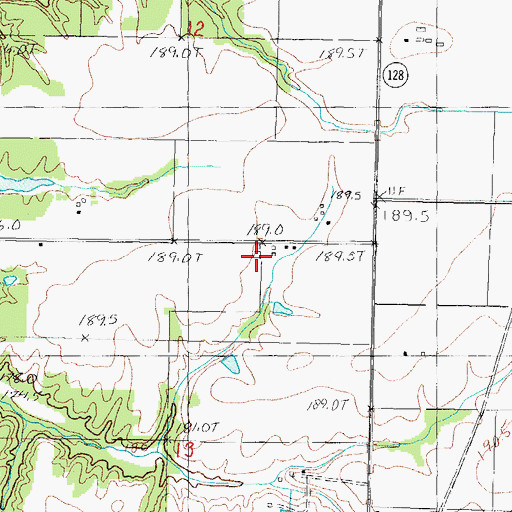 Topographic Map of Kuebler RLA Airport, IL