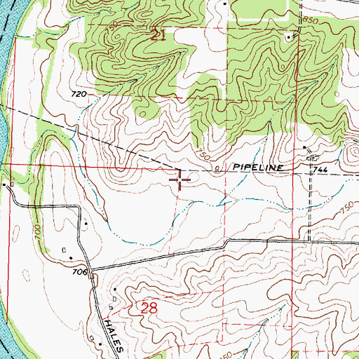 Topographic Map of Thrifty Acres Airport, IL