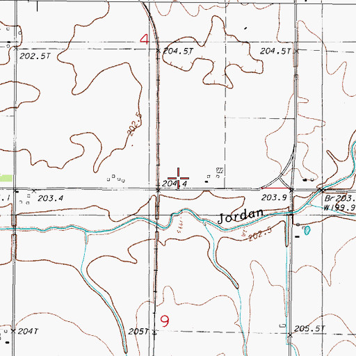 Topographic Map of Riggins Farms Airport (historical), IL