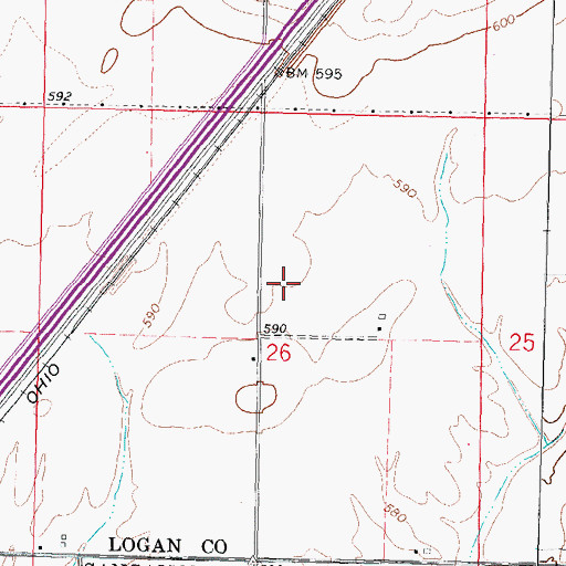 Topographic Map of Bock Farms Airport, IL