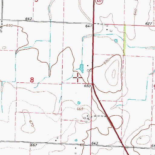 Topographic Map of Justison Airport, IL