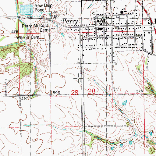 Topographic Map of Mountain Airport, IL