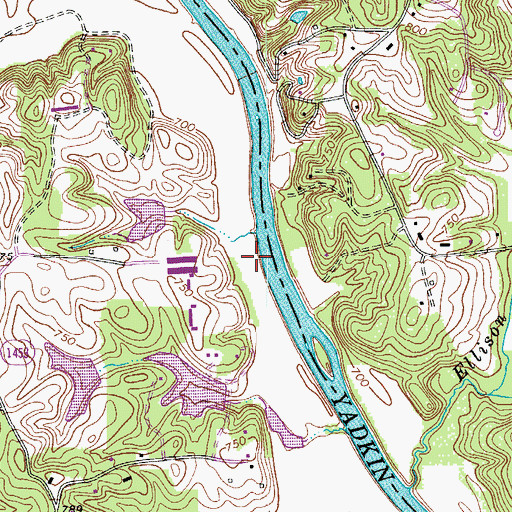Topographic Map of Riverside Farm Airport, NC