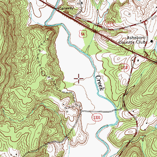 Topographic Map of Delk's Airport, NC