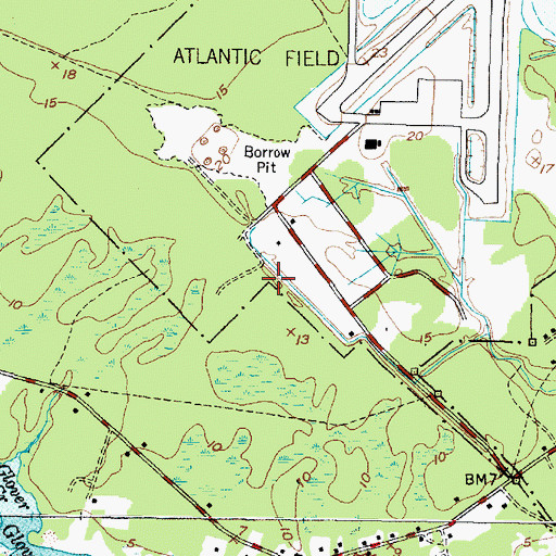 Topographic Map of Jackson Private Airport, NC