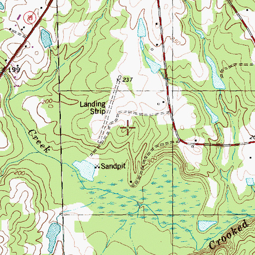 Topographic Map of Crooked Creek Airport, NC
