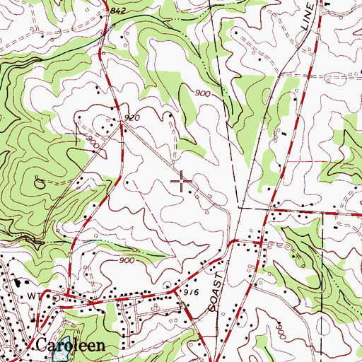 Topographic Map of Summey Airpark, NC