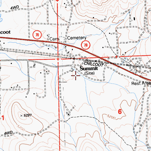 Topographic Map of Summit, CA