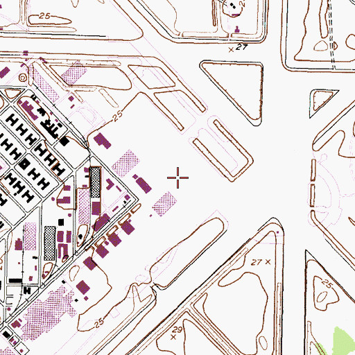 Topographic Map of Cherry Point Marine Corps Air Station /Cunningham Field, NC