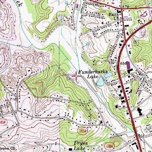 Topographic Map of Buffalo Creek Airport, NC